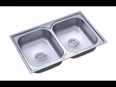 Chiuveta Freddo SN9027, Pentru blat 78x43,5 cm, Satinat, 2 cuve, Inox